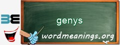 WordMeaning blackboard for genys